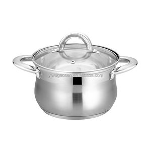 Casserole en acier inoxydable de 22 cm en forme de pomme, casserole ronde avec couvercle, casserole de cuisson polie miroir OEM ODM - Product Image 1