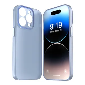 Semi-Transparent Hard PC Anti-Drop Phone Case Skin Frosted Design For IPhone 14 Pro Matte PC Solid Color Mobile Case