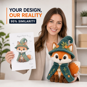 Peluche personnalisée Renard de la Forêt Magique avec tenues à thème, Fabricant professionnel, Cadeau de Noël, Tendance, OEM ODM, Mascotte en peluche - Product Image 1