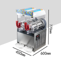 Nouvelle Machine à Granita Commerciale et Domestique Kolice 2 Bacs 15Lx2 en Acier Inoxydable avec Refroidissement par Air, pour Margaritas, 220V/110V