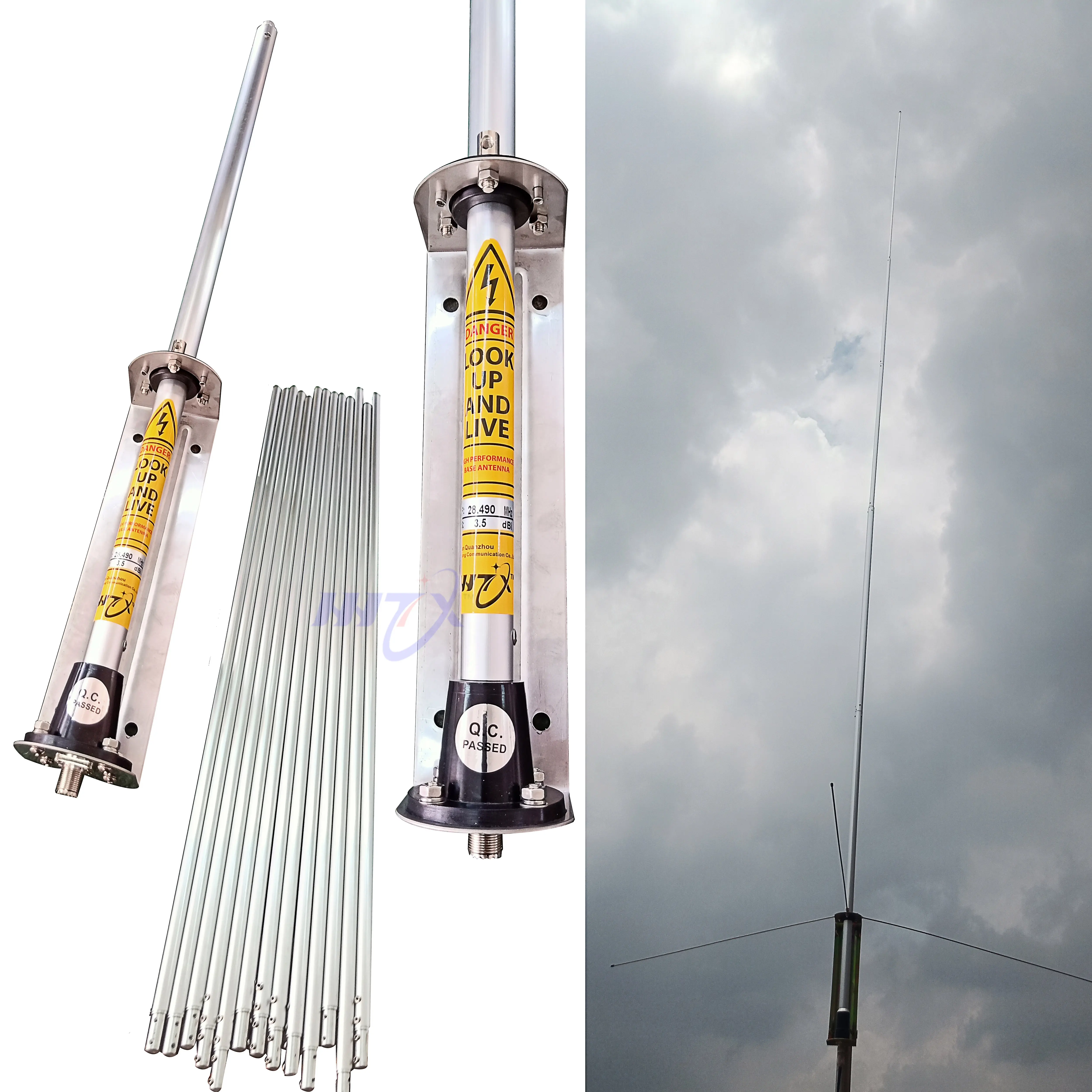 CB Pemancar Radio Aluminium Alloy Antena 27MHz Cb Antena 26-28MHz Radio Antena Luar Ruangan dengan Bracket 2 Pembeli