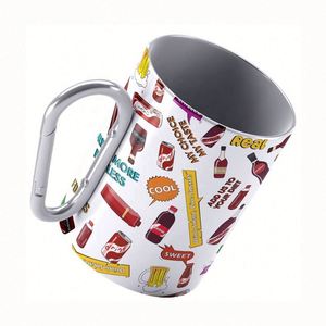 Mug de voyage à double paroi en acier inoxydable avec poignée mousqueton de 10 oz - Product Image 2