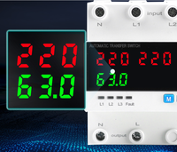 Commutateur de transfert automatique monophasé AC ATS 4P 220V 63A 80A 100A Inverseur à trois alimentations Commutateur de commutation automatique