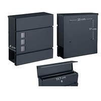 Boîte aux lettres murale extérieure en acier moderne AJF, verrouillable à clé, design américain, pour appartement et usage résidentiel, noire, facile à installer
