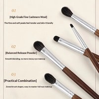 Ensemble de 6 pinceaux à maquillage pour les yeux en poils de chèvre, professionnels, naturels, XGF, pour estomper les fards à paupières, kit de pinceaux pour estomper les détails des yeux