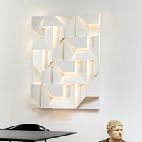 Lampe murale nordique pour salle d'étude, couloir, allée, escalier, éclairage décoratif de fond, lumière murale géométrique euclidienne