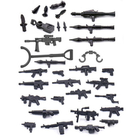Jouets de construction pour enfants, figurines de combat soldat-police, accessoires de guerre, armes à feu, canons, pistolets, équipement militaire, briques, mini-villes