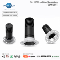Spot LED Encastrable Anti-Éblouissement pour Hôtels et Villas, COB 15/24/36/50, 5 CCT, TRIAC 0-10V, CE RoHS, IP44, Garantie 5 Ans, OEM ODM, Vente en Gros