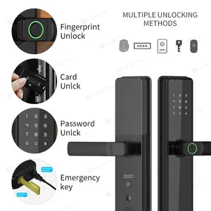 Goking Fingerprint Inteligentes Cerraduras Digit Locks Hotelフロントドアセキュリティ電子スマートハンドルドアロックTuya