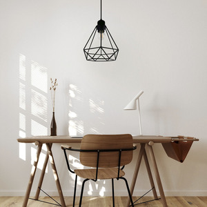 Pantalla de Lámpara de Hierro Forjado con Diseño de Diamantes, Estilo Industrial, Pantalla Metálica para Lámpara Colgante, Fácil Instalación XH24-448 - Product Image 3