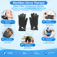 Gants de thérapie en fibre d'argent personnalisés, gants électrodes réutilisables avec bouton-pression, gants conducteurs pour massage des mains, pour appareil TENS