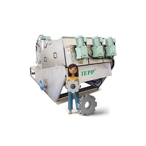 IEPP automatic painting dyeing textile mechanical processing paper wastewater treatment equipment multi disc sludge dehydrator