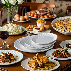 Platos de Plástico Blanco Sólido Creativos, Pigmentados, en Varios Tamaños, <span class=keywords><strong>Vajilla</strong></span> de <span class=keywords><strong>Melamina</strong></span> Ecológica, Moderna, <span class=keywords><strong>Apta</strong></span> para Lavavajillas y <span class=keywords><strong>Microondas</strong></span> - Product Image 4