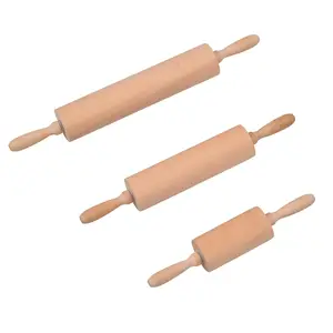 Gỗ Cán Pin Sơn-Miễn Phí Sáp-Miễn Phí Sồi Con Lăn Dính Bánh Bao Wrapper Nhạc Rolling Pin Cán Dính Baking Công Cụ