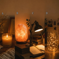 Lampe de sel de l'Himalaya sculptée naturelle de 2-3 kg, purificateur d'air ionique, lumière ambrée chaude, lampe de table, toucher réel, pour spa et maison