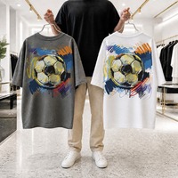 Goedkope groothandel hoogwaardige 100% katoenen oversized heavyweight hiphop T-shirt retro streetwear heren kleding