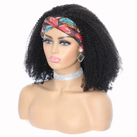 Perruques Bandeau Cheveux Humains Afro Crépus Bouclés Bon Marché en Gros, Façonné à la Machine Sans Lacet, Fournisseur de Perruques Cheveux Humains Vierge Brésilien