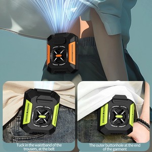 Ventilateur portable à suspendre à la taille, grand flux d'air, pour extérieur, avec batterie externe et éclairage LED, idéal pour le camping - Product Image 4