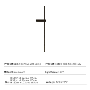 Applique Murale Linéaire en Aluminium, Style Nordique Minimaliste Moderne, pour Chambre à Coucher, Chevet, Salon, Décoration d'Ambiance, Luminaire LED Asymétrique - Product Image 2