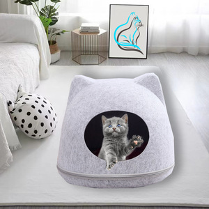 Nettes Katzenkopf-Haustier filzbett Bequemes Katzen nest Haustier Kleines Hunde bett für vier Jahreszeiten - Product Image 2