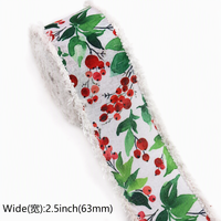 Ruban de Noël imprimé avec motif d'arbre de Noël, bordure à franges rouges, 3 mètres, en gros, de la marque E Magic, pour la décoration des fêtes