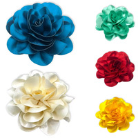 Verkoop van Europa Amerika 20cm glanzende satijnen bloemen DIY elegante vier seizoenen broches corsages haarbloemen accessoires