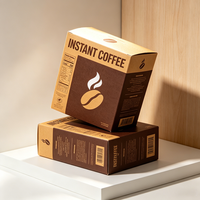 Boîte d'emballage en papier personnalisée pour café noir, impression couleur, pliable, petite boîte en papier facile à déchirer