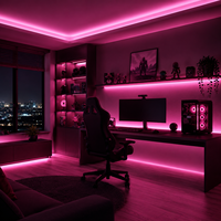 Bande LED COB RGB haute densité 576 LED/m, 12V 24V, flexible, sans points, à changement de couleur, pour salle de jeu, rétroéclairage TV, décoration
