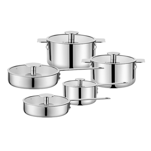 Nouvel ensemble d'ustensiles de cuisine en acier inoxydable triple couche 304, comprenant une casserole, une cocotte à induction et une poêle à frire - Product Image 1