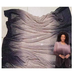 Fabrika Glitter metalik kumaş kırışıklıklar dantel pileli tül Mesh Spandex kumaş degrade parlak tül kumaş afrika elbise için - Product Image 3