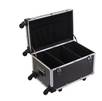 Boîte à outils professionnelle en aluminium de conception OEM avec roue boîte vidéo câble led flight case dj flight case