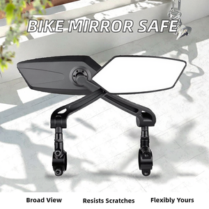 Espejo retrovisor ajustable para manillar de bicicleta, lente de cristal ancha resistente a los arañazos, accesorio seguro para motocicletas y bicicletas, giratorio - Product Image 3