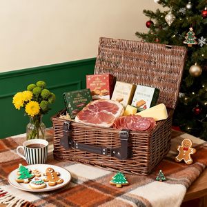 Yulin Jiafu Wicker Gift Basket With Lid <strong>Empty</strong> Picnic <strong>Hamper</strong> WIth Handle Shop Retail Display Basket (Brown, Small) - Product Image 1