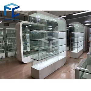 현대 카운터 의료 상점 최신 약국 랙 디자인 유리 디스플레이 캐비닛 약국 선반 판매 - Product Image 1