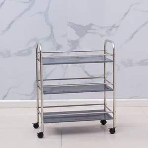 High-quality Modern Stainless Steel Beauty Salon Trolley Two <b>Shelves</b> Two Drawers 4-Wheel for Beauty Salons Bathrooms Bedrooms - Product Image 2