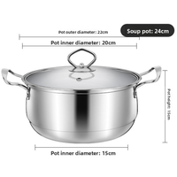 Ensemble de 3 ustensiles de cuisine en acier inoxydable, coffret cadeau |   Casserole et poêle à frire profonde avec couvercles en verre |   Poignées résistantes à la chaleur pour la cuisine à domicile