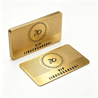 Cartes métalliques en acier inoxydable plaqué or personnalisées en usine, cartes métalliques personnalisées avec logo gravé au laser