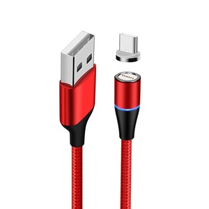 Cargador Magnético para Teléfono de Alta Calidad al por Mayor, 2.4A, Cable de Carga Rápida Magnético con Luz LED de Nailon de 1M, Micro USB - Product Image 1