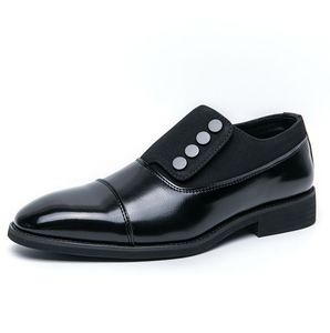 <span class=keywords><strong>Mocasines</strong></span> de cuero de color combinado para <span class=keywords><strong>hombre</strong></span> Estilo de botón de cabeza puntiaguda con característica plana para trajes Zapatos de un pie - Product Image 5