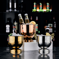 Seau à glace en acier inoxydable de qualité supérieure, épaissi, pour champagne, bière, vodka, idéal pour les bars, restaurants et tables de dîner occidentales