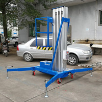 Plateforme de travail en hauteur semi-électrique à mât unique en aluminium de 125 kg, 10 m, AC 110-220V