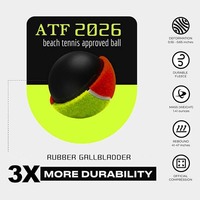 Balle de beach tennis professionnelle de qualité supérieure, 50% compression, acrylique, feutre aiguilleté, orange, approuvée ITF, étape 2, logo personnalisé