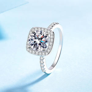 خاتم زفاف فاخر للنساء الزفاف S925 الفضة الروديوم مطلي 0.5ct 1ct 2ct 3ct D اللون المويسانيتي وعد خاتم الماس - Product Image 3