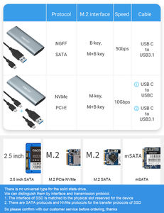 ขายดีที่ M.<span class=keywords><strong>2</strong></span> SP2 oscoo NVMe NGFF SSD Enclosure M.<span class=keywords><strong>2</strong></span> 2230 2242 2260 2280ความจุ SSD รองรับได้ถึง2TB 10Gbps USB Type C <span class=keywords><strong>2</strong></span>-in-1 - Product Image 5