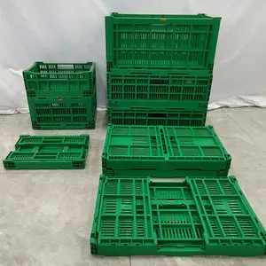 헤비 듀티 대형 환기 식품 등급 팔레트 접이식 과일 상자 판매 상자 플라스틱 상자 야채와 과일의 보관