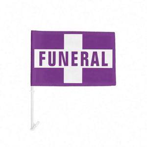 Support de drapeau en plastique personnalisé pour voiture funéraire, en polyester, pour processions sportives - Product Image 1