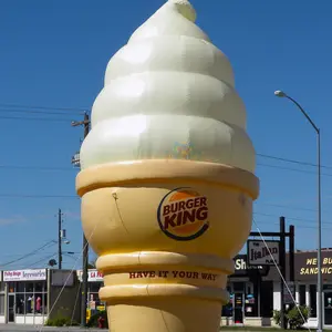 Utdoor-hinchables gigantes de publicidad, modelo de globo inflable de cono de helado con soplador de aire