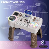 Table de mixage DJ multifonctionnelle pour enfants DWI avec lumières et son, jouet de mixage audio DJ pour jeu d'imitation, lecteur de musique DJ, cadeau d'anniversaire