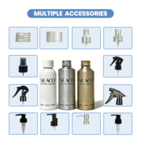 Flacon métallique de 100 ml en aluminium poli avec surface laquée, bouchon à vis, pour essence, toner, soins de la peau, rechargeable