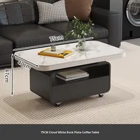 Table basse carrée moderne minimaliste et mobile avec chariot Mobilier de salon de luxe pour la maison Design créatif pour petit appartement Canapé